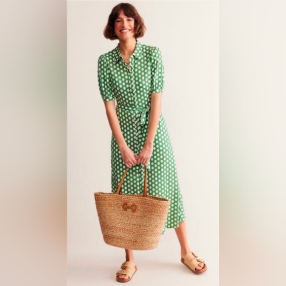 Green Polka Dot Midi Dress - Picture 2 of 6